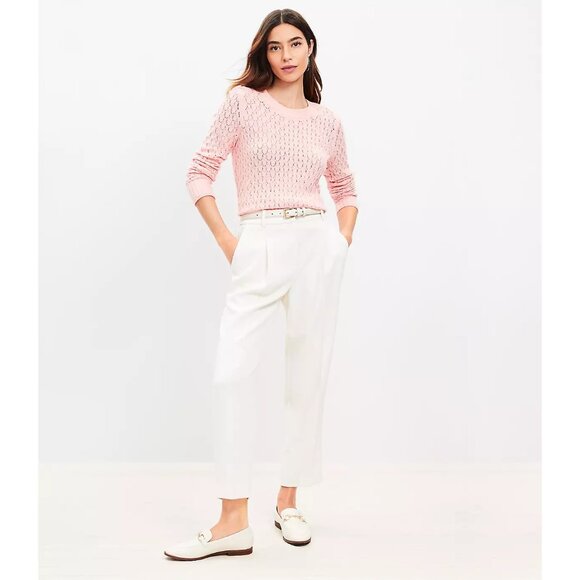 Ann Taylor LOFT Petite Pleated Tapered Pants In Crepe 2P - Picture 3 of 3